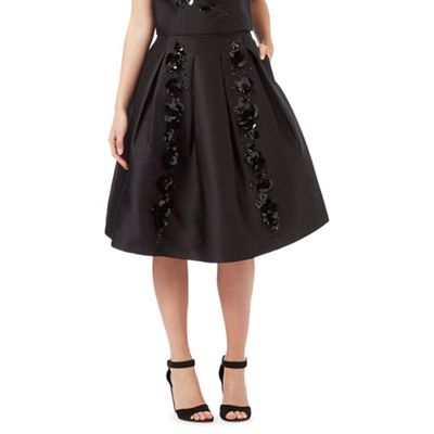Siren by Giles Deacon Black floral sequinned skirt
